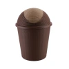 Large creative and fashionable living room wastebasket, household bathroom and kitchen garbage storage basket, rattan woven flap trash can Item Picture